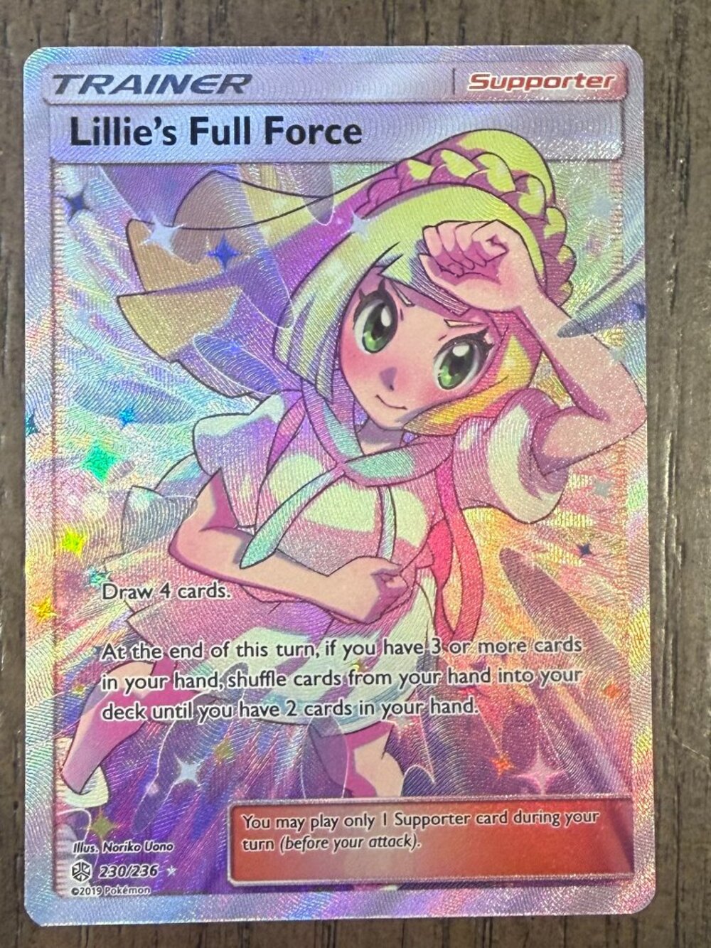 Lillie's Full Force 230/236 Cosmic Eclipse Full Art Ultra Rare Pokemon Card - LP